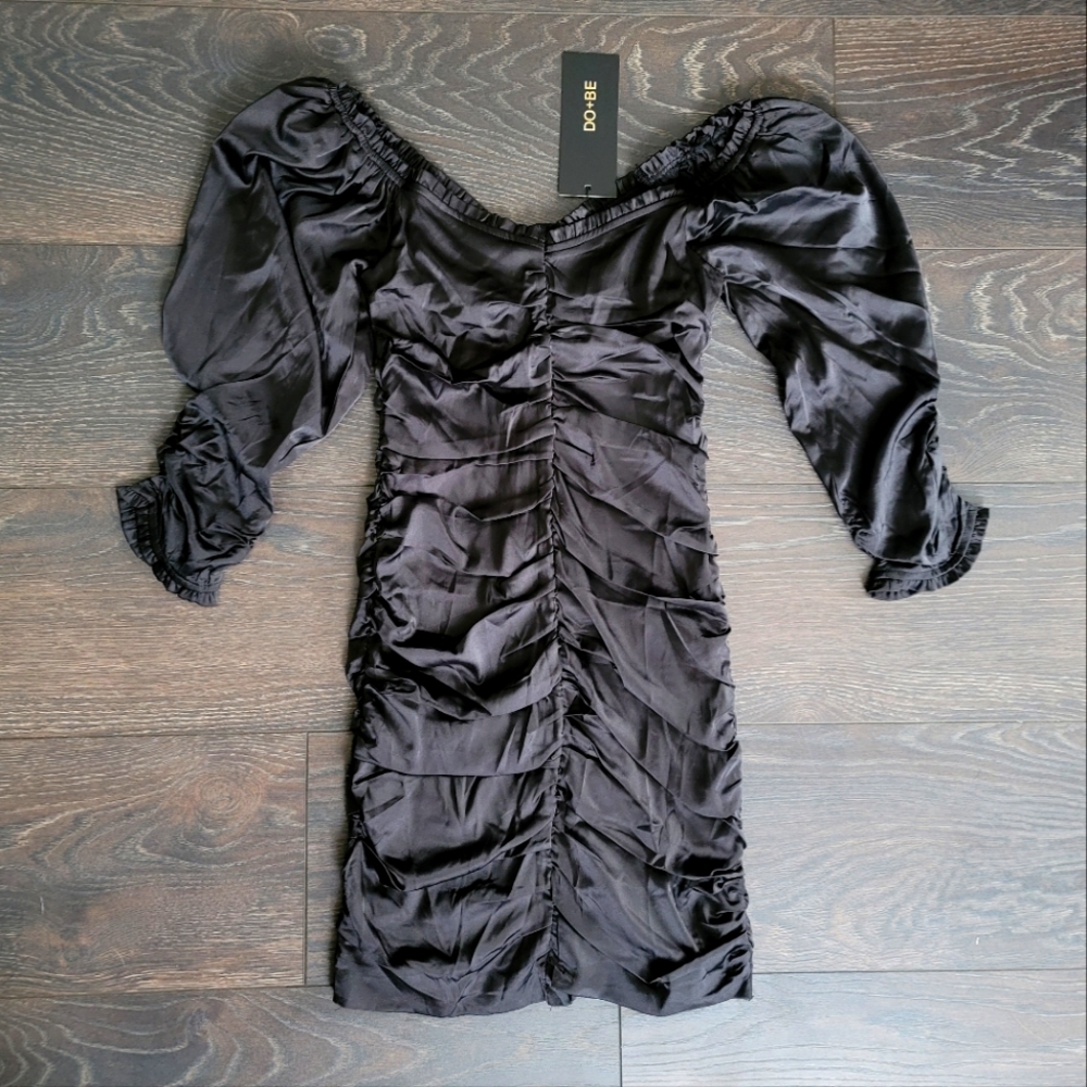 NWT DO+BE Satin Black Dress